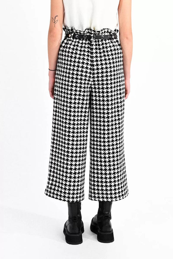 Cropped Hounds Tooth Pants