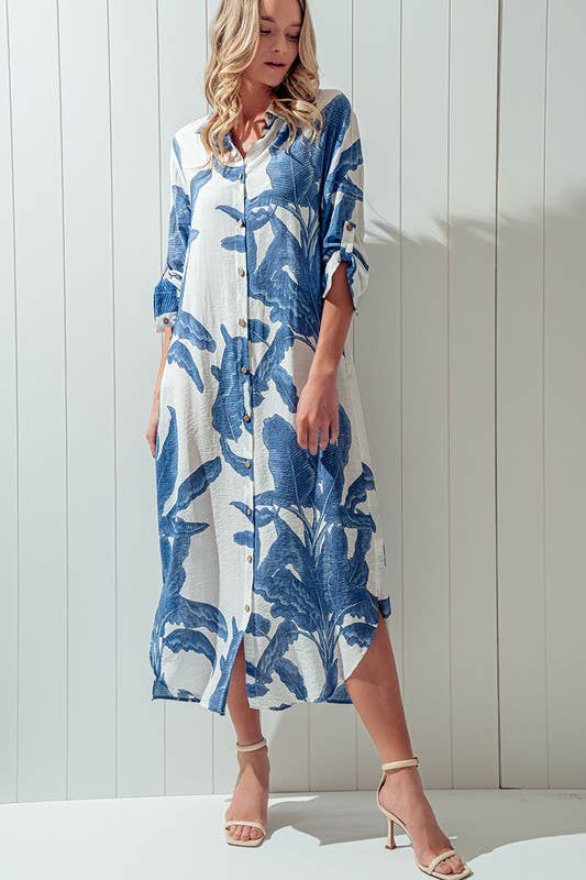 Elsie Palms and Promises Button Down Dress