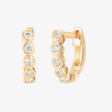 Bezel Set Huggie Earrings