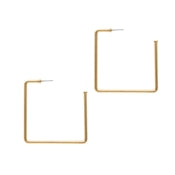 Matte Gold Large 2" Open Square Earrings
