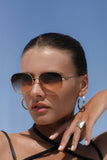 150-3 Lea Gold Gray Polarized Sunglasses: Gold / Gray