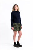 Fancy Buttons Crewneck Sweater in Navy Blue
