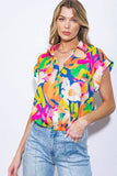 Floral Elastic Waist Top