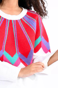 Pattern Sweater with Raglan Sleeve