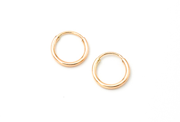 9mm Petite Hoops Gold Colored