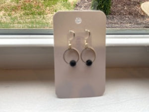Tilda Hoops with Black Lava Rock Earrings