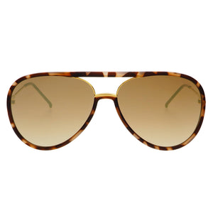 Shay Aviator Matte Tortoise / Gold Mirrored Sunglasses 92-5
