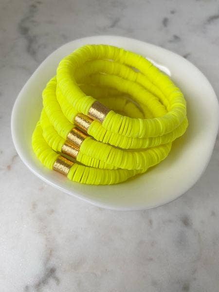Neon Yellow Disc Bracelet
