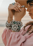 Lien MIx Euro Crystal Bangle Bracelet