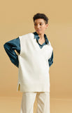 Off White Oversized Sleeveless Sweater