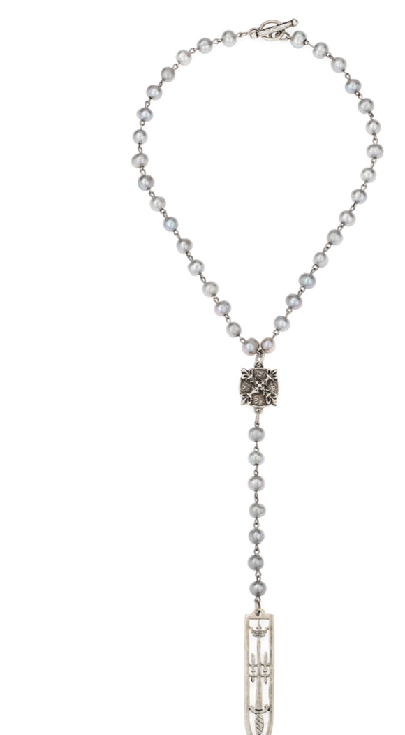Sword & Silver Crown Necklace