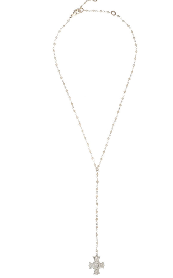 Silver Immacule Lariat Necklace