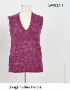 Sweater Vest in Bougainville Purple